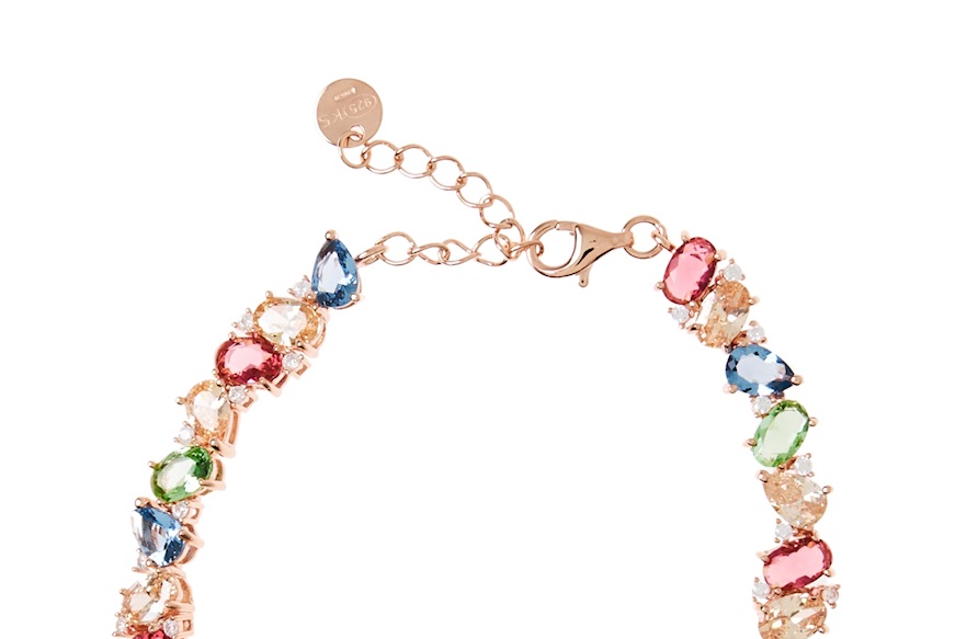 Bracelet silver rosè with multicolored zircons Sovrani