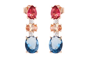Earrings silver rosè with multicolored zircons Sovrani