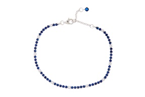 Bracelet silver with white and sapphire zircons Sovrani