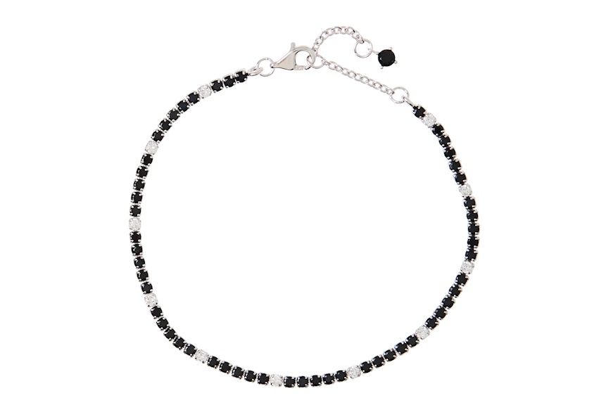 Bracciale Tennis argento con cubic zirconia e zirconi neri Sovrani