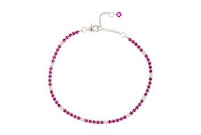 Bracelet silver with white and ruby zircons Sovrani