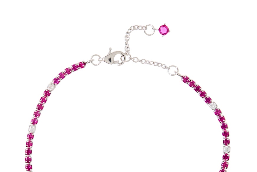 Bracciale Tennis argento con cubic zirconia e zirconi rubino Sovrani
