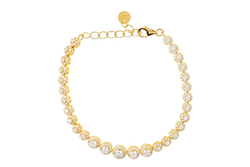 Bracciale argento con finitura oro e cubic zirconia Sovrani