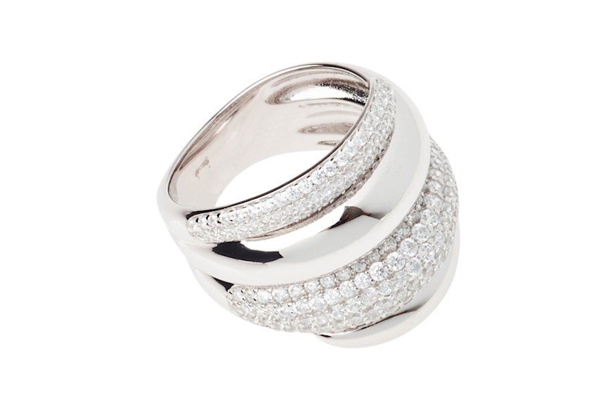 Ring silver with zircons Sovrani