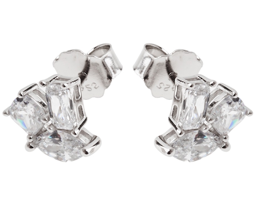 Earrings silver with zircons Sovrani