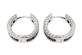 Orecchini argento con cubic zirconia e zirconi neri Sovrani