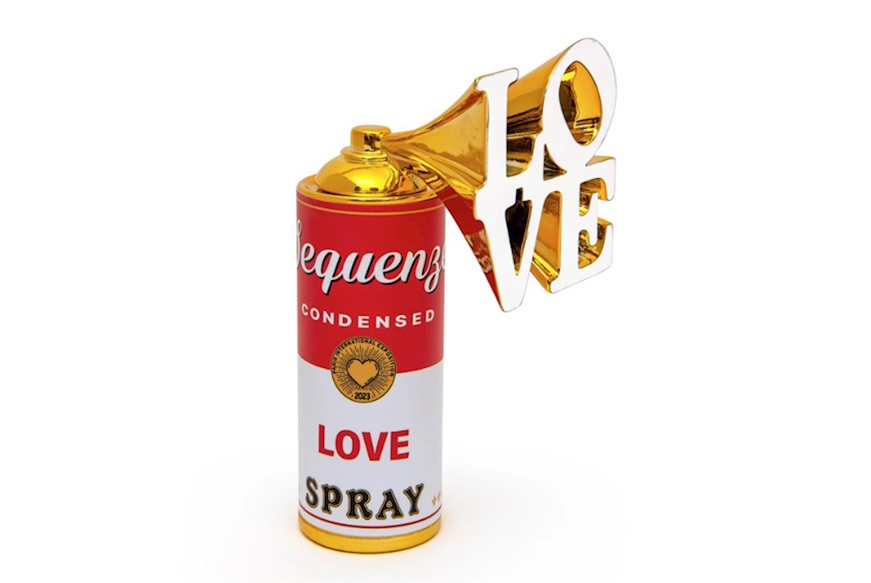 Scultura Lovethespray gold Selezione Zanolli