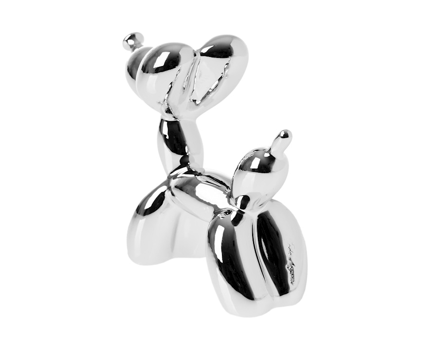 Figurina Cane palloncino grande argento Selezione Zanolli