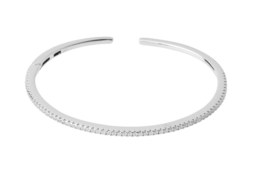 Bracciale rigido argento con cubic zirconia Sovrani