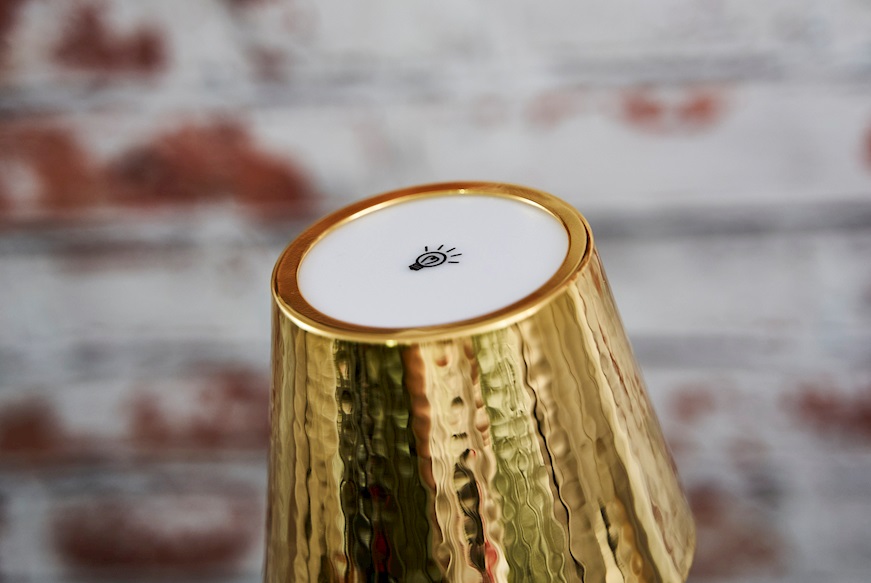 Lampada Mizar dorata con stelo ad anello Selezione Zanolli