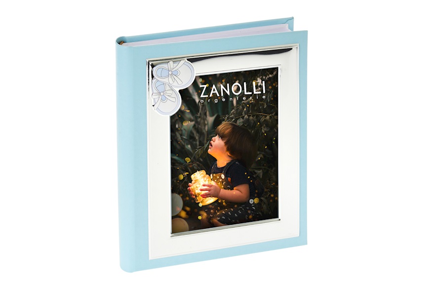 Album Scarpine argento pvd celeste con cornice Selezione Zanolli
