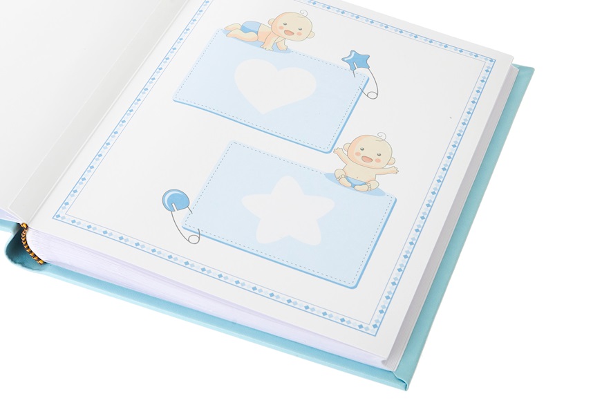 Album Scarpine argento pvd celeste con cornice Selezione Zanolli