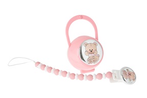 Set spilla e box portaciuccio Orsetto rosa Selezione Zanolli