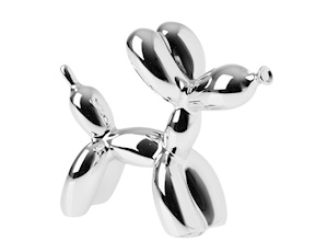 Figurina Cane palloncino argento