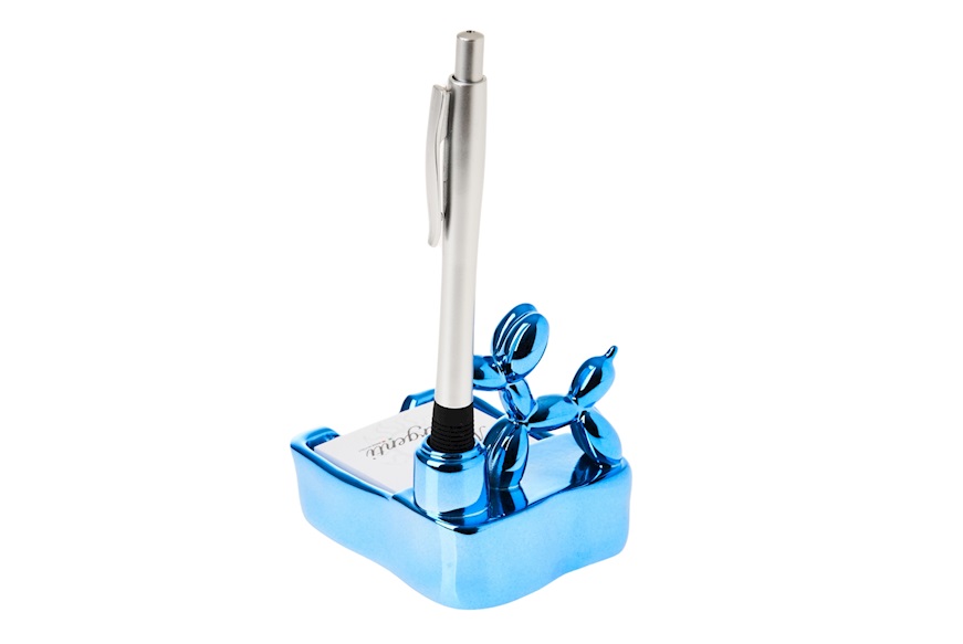 Sticky notes holder Balloon dog blue with pen Selezione Zanolli