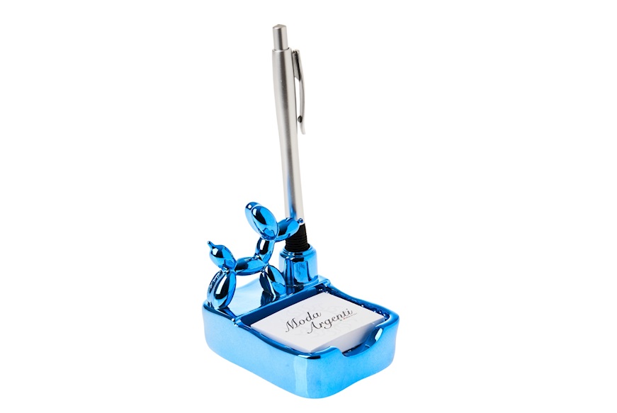 Post-it holder Balloon dog blue with pen Selezione Zanolli