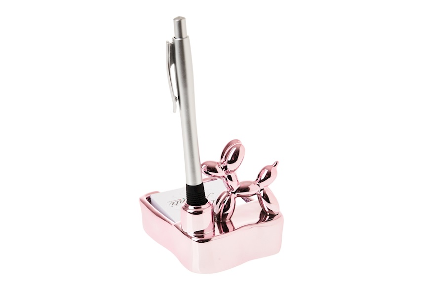 Post-it holder Balloon dog fuchsia with pen Selezione Zanolli