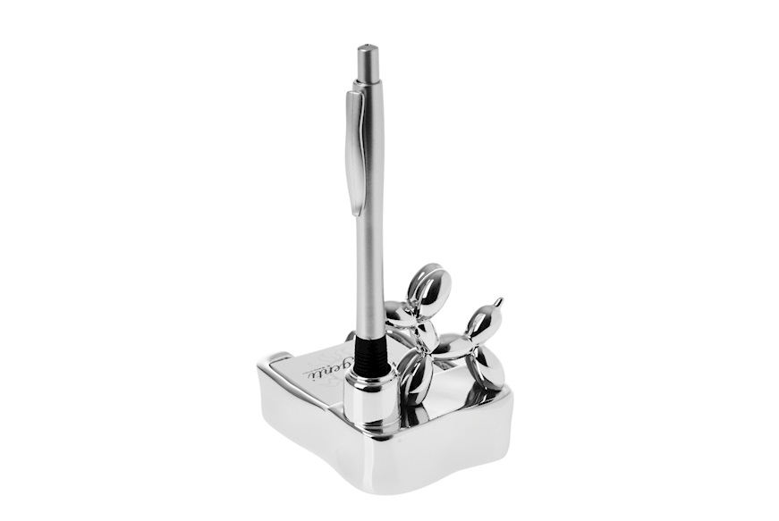 Sticky notes holder Balloon dog silver with pen Selezione Zanolli