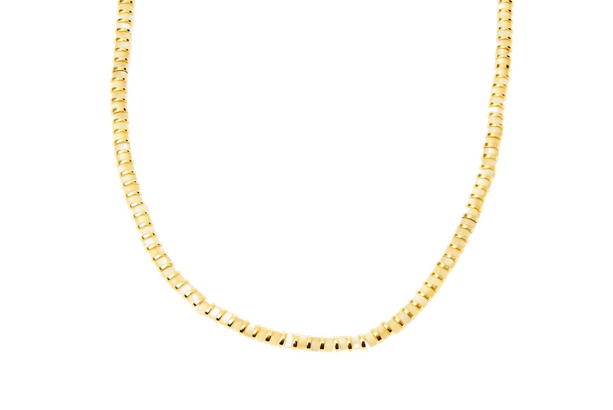 Collana argento dorato con tondi in ceramica gialla Selezione Zanolli