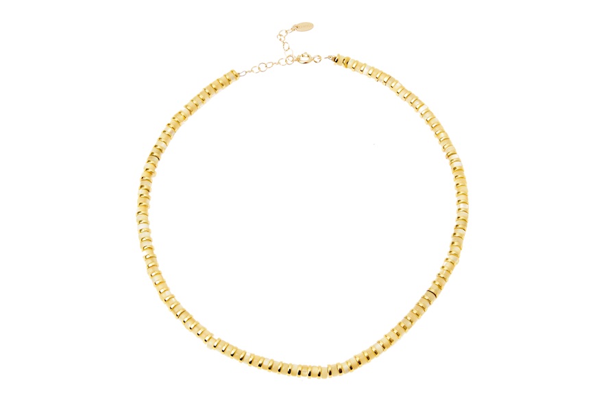 Collana argento dorato con tondi in ceramica gialla Selezione Zanolli