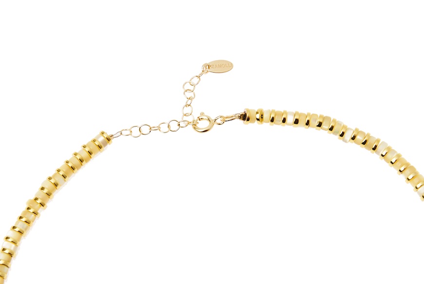 Collana argento dorato con tondi in ceramica gialla Selezione Zanolli