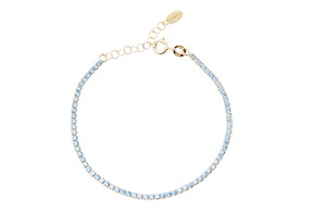 Tennis Bracelet silver gilt with blue zircons Selezione Zanolli