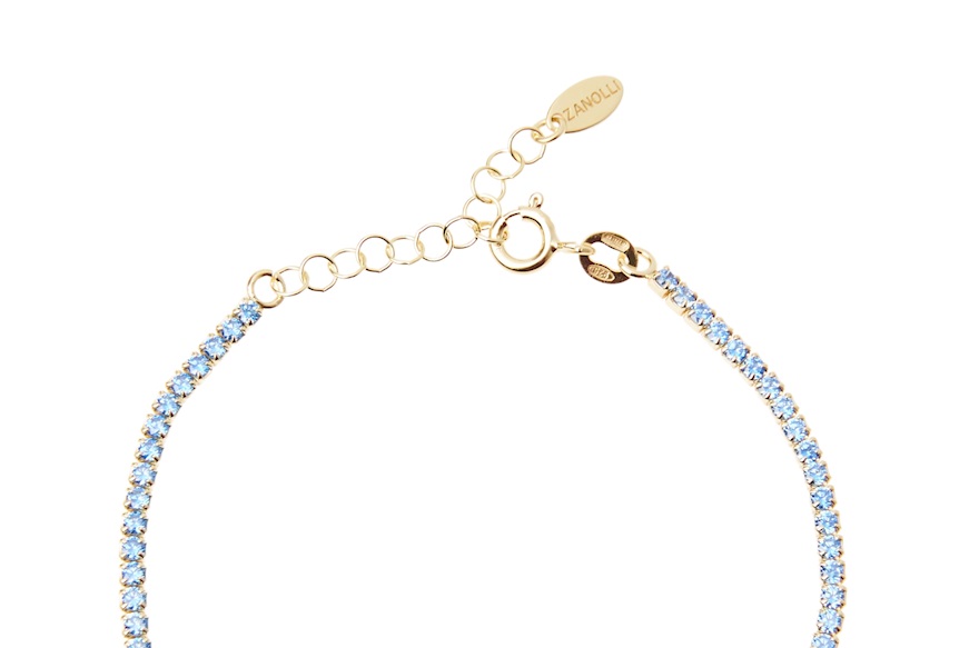 Tennis Bracelet silver gilt with blue zircons Selezione Zanolli