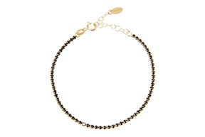 Tennis Bracelet silver gilt with black zircons Selezione Zanolli