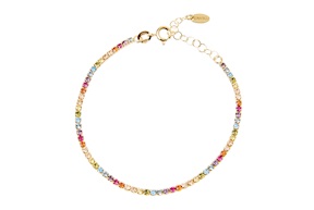 Bracciale Tennis argento dorato con zirconi multicolore Selezione Zanolli