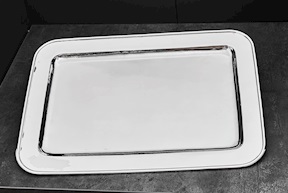 Vassoio rettangolare argento 1924 grammi a falda piana usato ricondizionato Zanolli Vintage