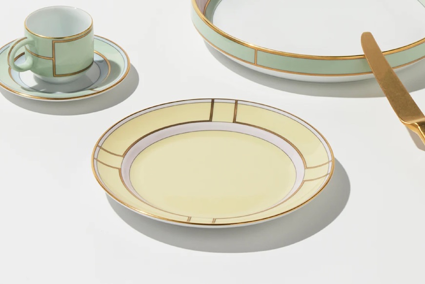 Dessert plate Diva porcelain yellow Richard Ginori