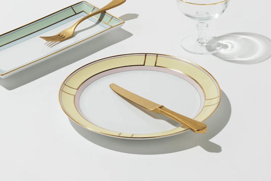 Dinner plate Diva porcelain yellow Richard Ginori