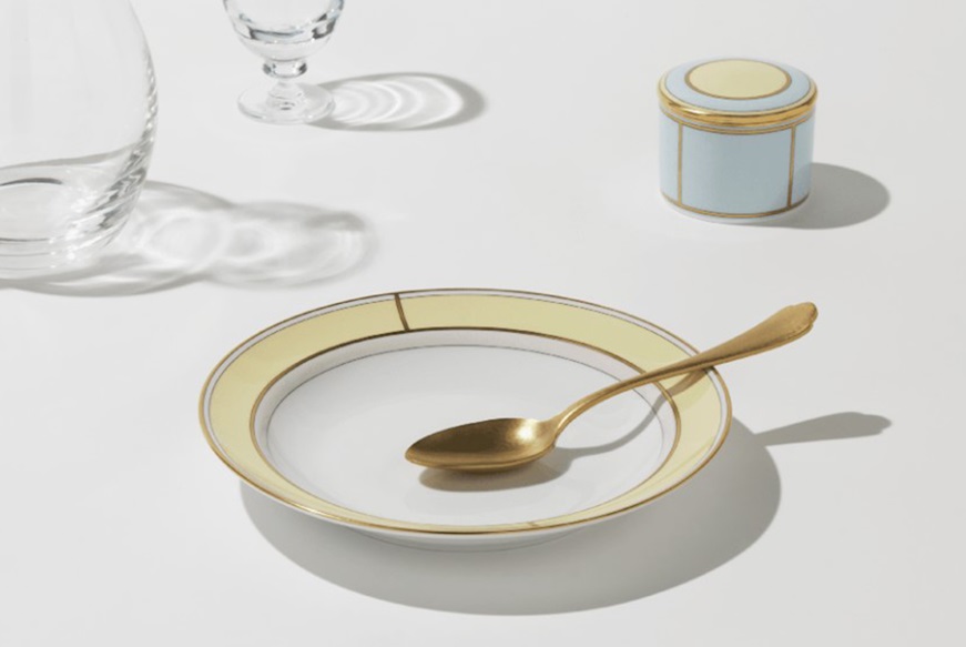 Deep plate Diva porcelain yellow Richard Ginori