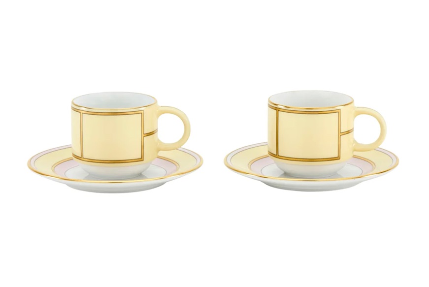 Set tazze caffè Diva porcellana giallo con piattino Richard Ginori