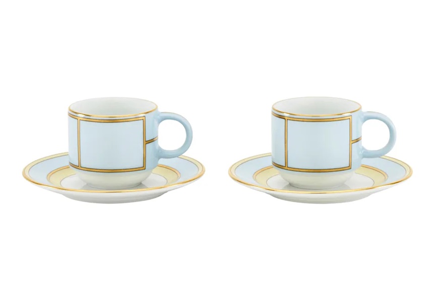 Set tazze caffè Diva porcellana celeste con piattino Richard Ginori