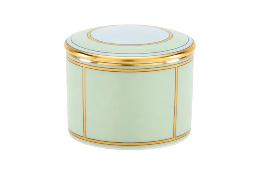Scatola con coperchio Diva porcellana verde Richard Ginori