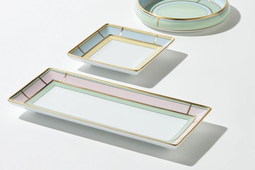 Rectangular valet tray Diva porcelain pink Richard Ginori