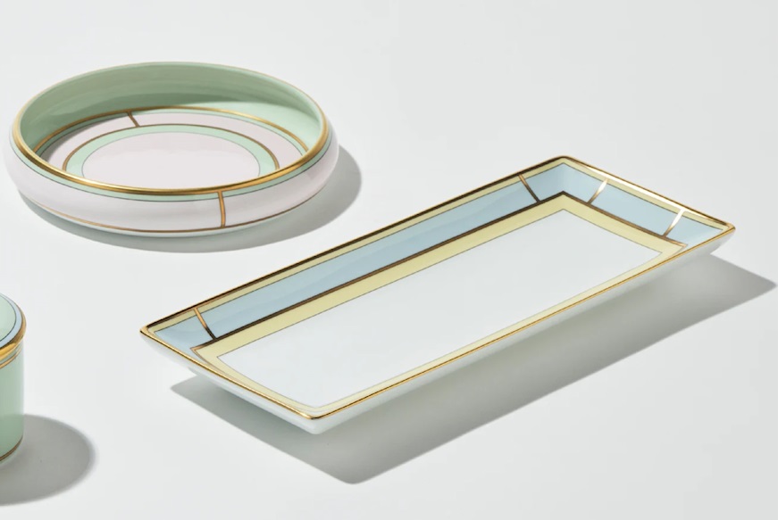 Rectangular valet tray Diva porcelain blue Richard Ginori