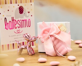 Balloon dog fuchsia with sugared almonds Selezione Zanolli
