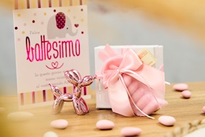 Balloon dog fuchsia with sugared almonds Selezione Zanolli