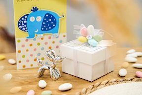 Balloon dog silver with sugared almonds Selezione Zanolli