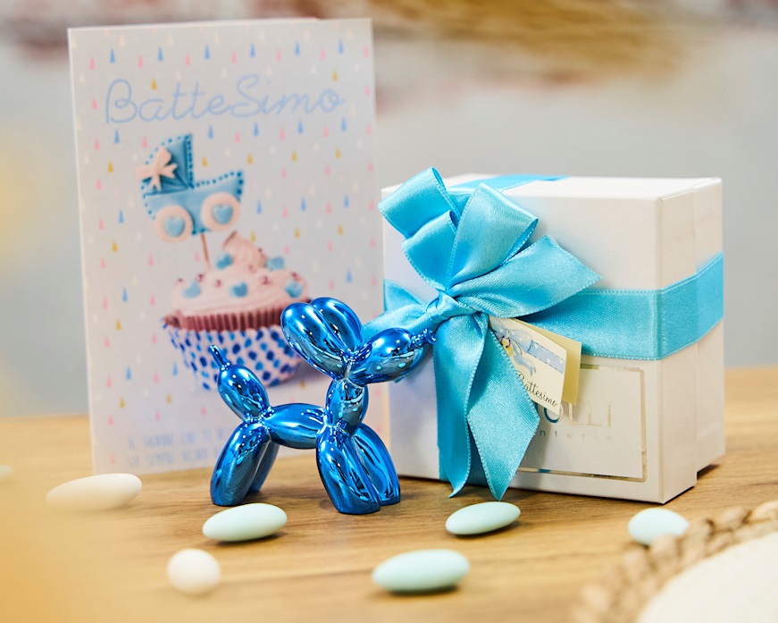 Balloon dog blue with ribbon Selezione Zanolli