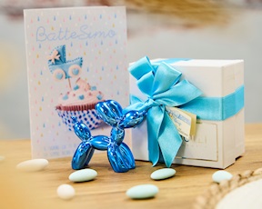 Balloon dog blue with ribbon Selezione Zanolli