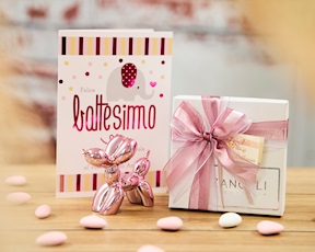 Balloon dog fuchsia with ribbon Selezione Zanolli