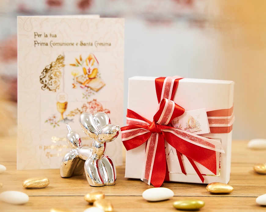 Bomboniera Cane palloncino argento con nastro Selezione Zanolli