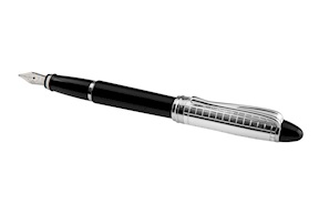 Fountain pen Ipsilon Quadra silver black Aurora