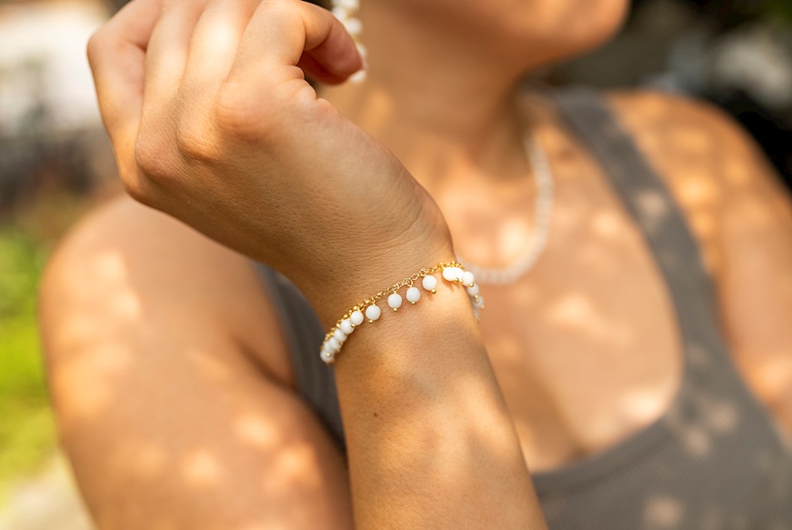 Bracelet silver with white agate Selezione Zanolli