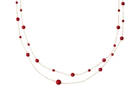 Necklace silver with coral resin Selezione Zanolli
