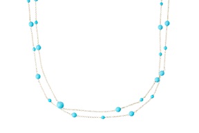 Collana argento dorato con resina turchese Selezione Zanolli