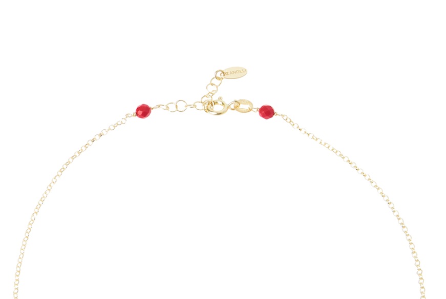 Necklace silver with baroque pearl and coral resin Selezione Zanolli